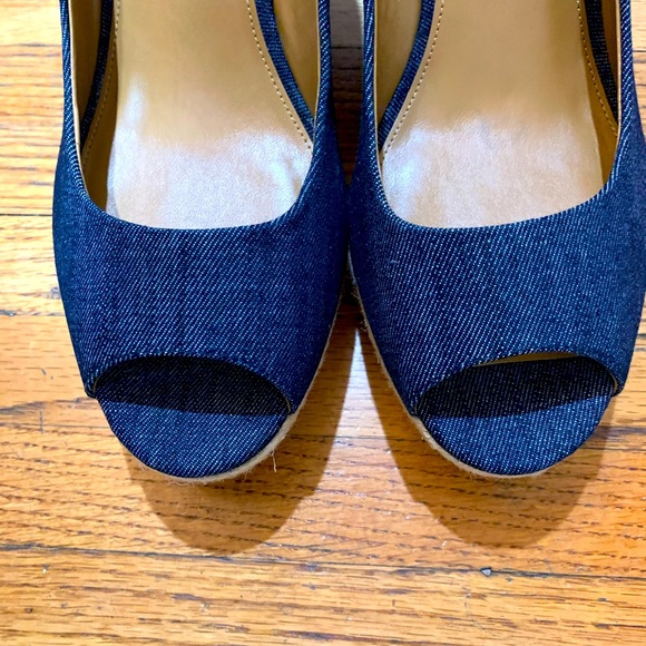 Coach denim wedge shoe size 11 peep toe brand new - Picture 6 of 9